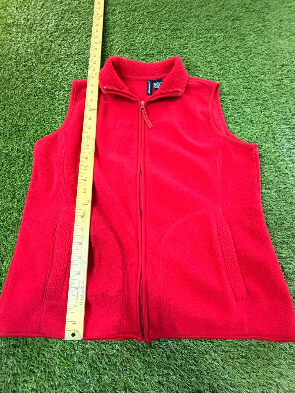 jason maxwell Bright Red Fleece Zip-Up Vest